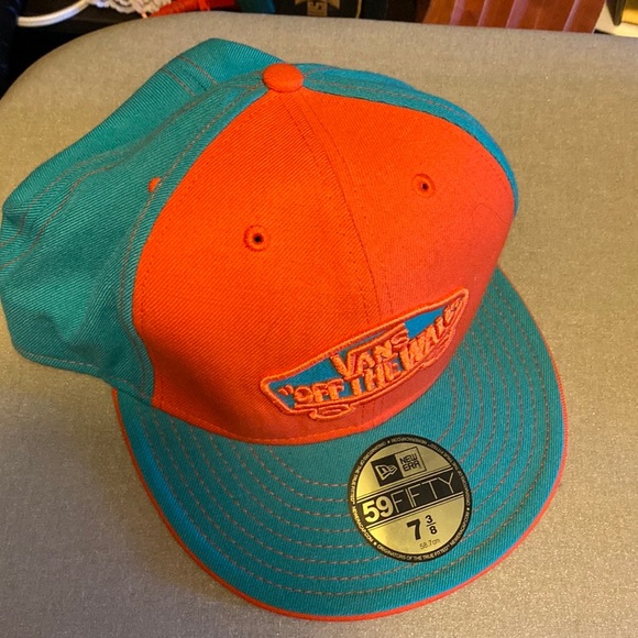 Vans Baseball Hat | Size  7 3/8 | 58.7 cm Orange/Teal NWT - approx 22” head - Picture 4 of 8
